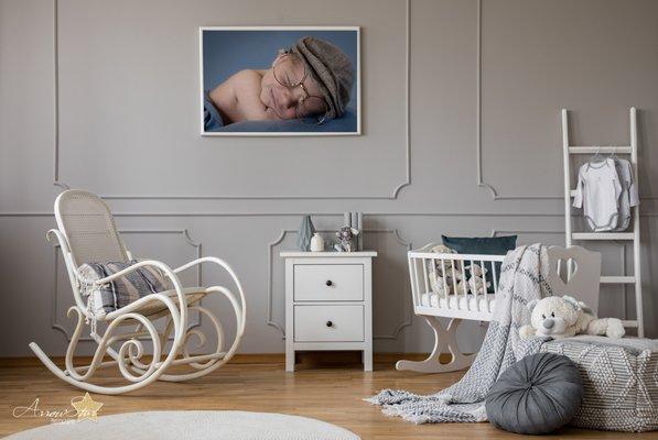 What a better way to decorate your baby's room than to feature your own baby!