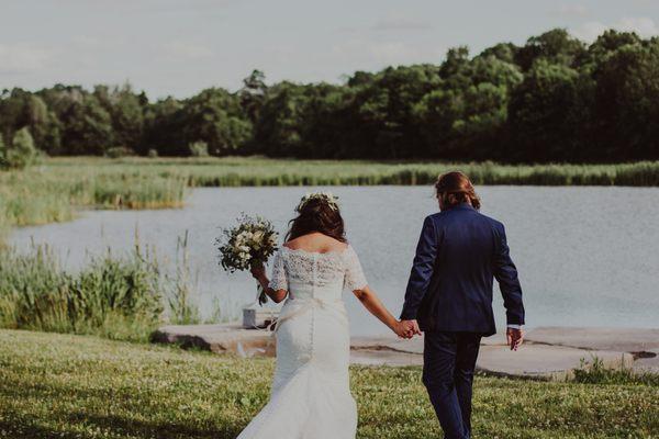 Dress was cut to adjust to my height. my husband's suit was also altered by Jose Manuel