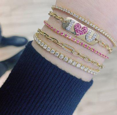 Colorful bracelet stack