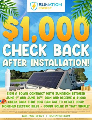 Go solar with SUNation and get $1000 back after installation at sunation.com/ppc