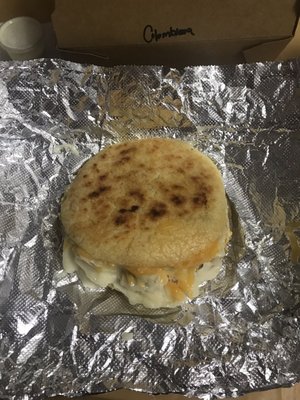 Colombiana - arepa rellena de huevos pericos y queso !!! Huge!!  $7.00