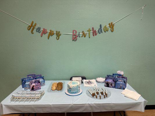 dessert table prepared by staff