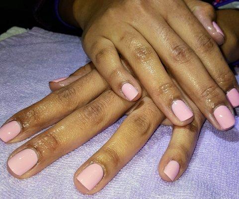 Natural Nail Manicure with nail lacquer