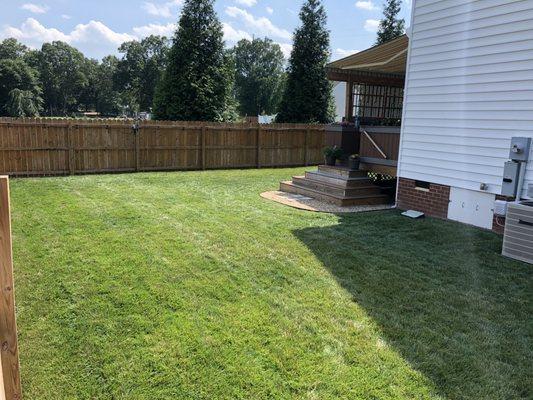 My backyard with privacy fence