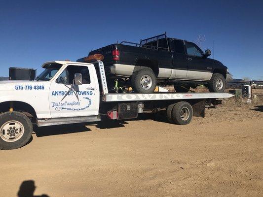 Towing to a local mechanic shop.