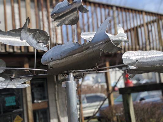 Whale windspinner handcrafted locally.