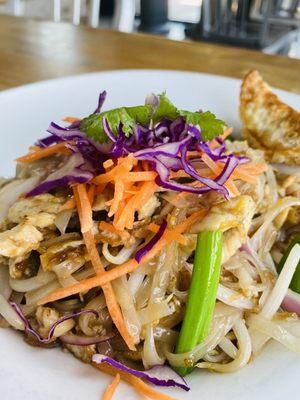 Chicken Pad Thai is delicious. Some this dish can be too dry but this is perfect.