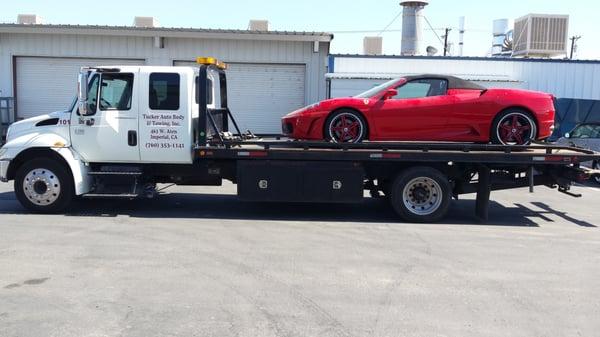 Saying goodbye to the Ferrari.