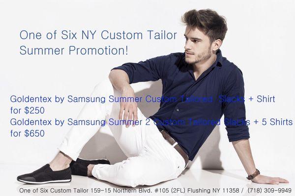 Oneofsixny custom tailor  718 309 9949                                                    159 - 15 northern blvd 2fl flushing ny11358