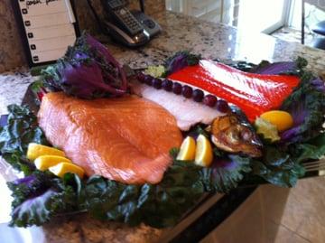 Smoked fish platter, Cold smoked salmon, hot smoked whitefish, baked salmon