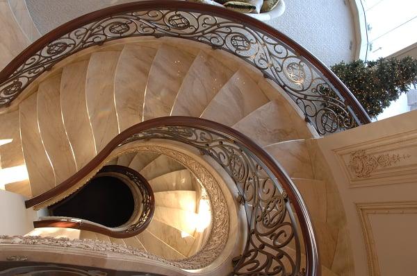 Marble stairway for a custom home in St. Louis.  See our website for more information www.sfistone.com