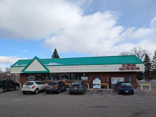 Convenience store, with a car wash around the corner