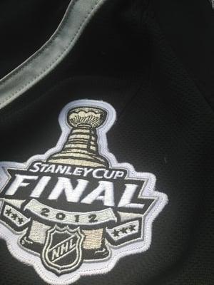 Stanley cup final patch sewn onto an authentic jersey ..