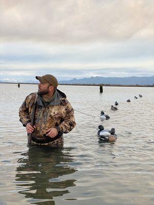 Diver hunting on the Big Columbia. Can't beat the views.