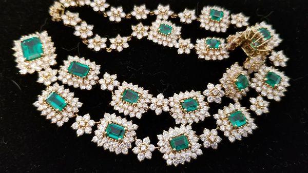 Vintage Emerald & Diamond Necklace