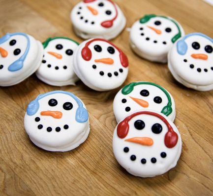 Snowmen Chocolate Covered Crème Filled Cookies