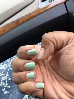 And just to update you... a week later.... nails are chipped, discolored and faded... DO YOURSELF A FAVOR GET YOUR NAILS DONE ELSEWHERE.