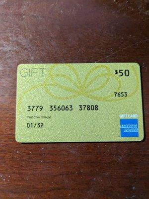 Gift card that I was requested to get in order to do payroll work.