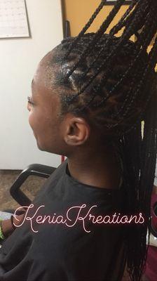 Kid Triangle Knotless Braids