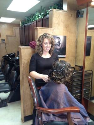 Danielle doing a client