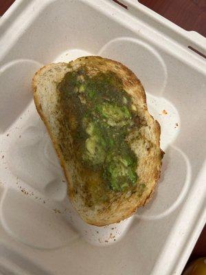 Sourdough bread and avocado (price for what you see in the picture $1.70)