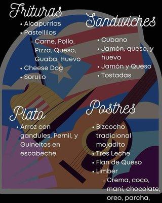 Tu Rancho Boricua * Food Truck Menu