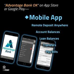 "Advantage Bank OK" app on App Store or Google Play