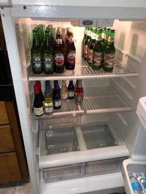 Lots of beers in the fridge.