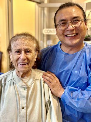 My 90 yr old mom with her favorite KMC dentist