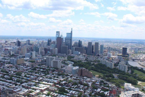 a view of downtown from a tour