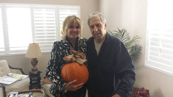 Julie delivering harvest gifts a few years ago to her clients at The Commons