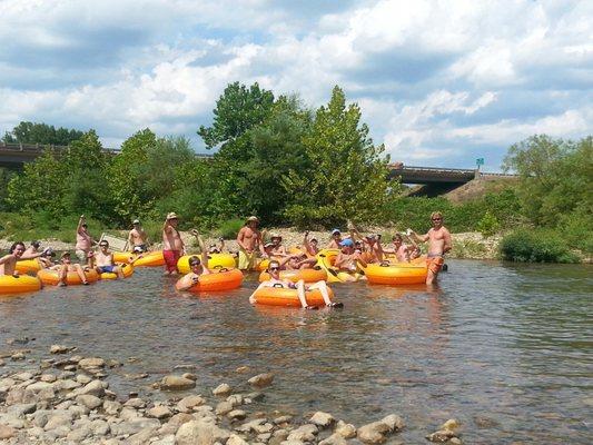 Tubing at Caddo River Camping & Canoe Rental