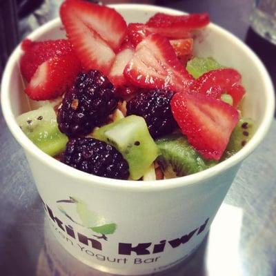 Our premium yogurt is self-serve! You get as little or as much as you want! We weight by the ounce ($.40 cents an ounce!