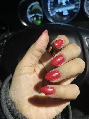 Nails -- extensions + dip powder + chrome