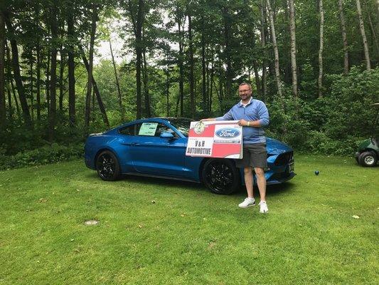 Sam won a 2-Yr Lease for a 2019 Ford Mustang Eco Boost in June! Congrats, Sam!