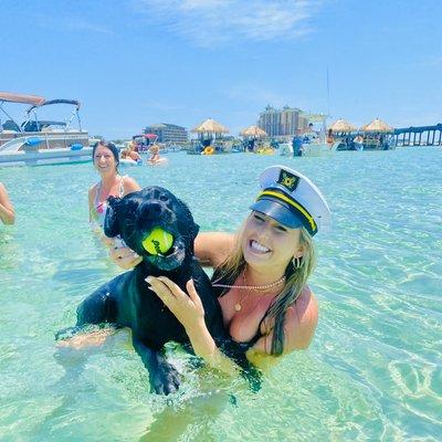 A very good boy at Crab Island!