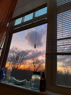 One of many colorful sunsets from my sunroom window.