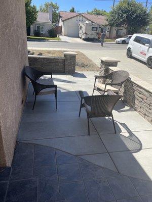 Patio in front yard