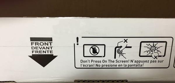 Directions on TV box