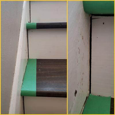 Gaps between risers and wall