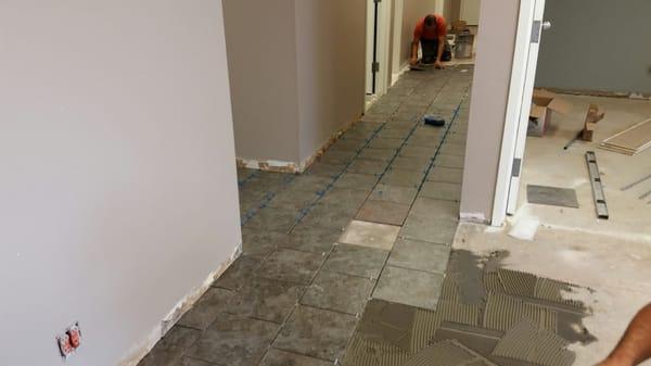 Tile installation