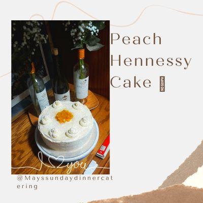 Peach Hennessy cake 8 inch 4 layers $60