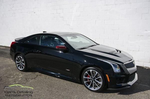 Cadillac ATS-V after receiving a 2 step correction, 4 year ceramic coating for the paint and wheel coating.