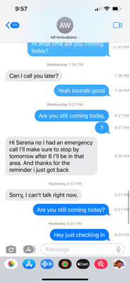 cancelled on us 4 times several hours after the reservation time. Now is just ignoring our texts after breaking our washing machine