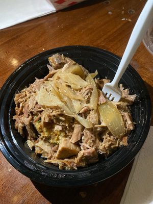 Mofongo bowl with Pernil