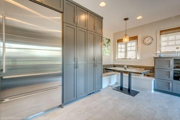 Tile floor in a beautiful kitchen remodel by our friends at Eaton Construction.