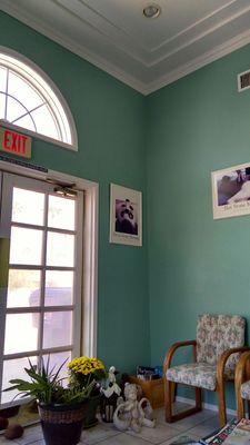 Live plants in the waiting area.