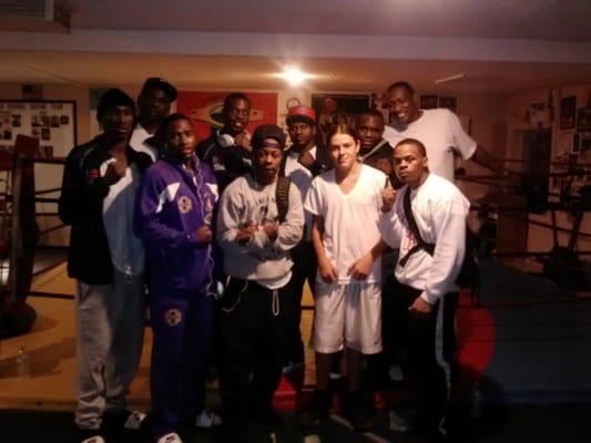 Adrien Broner with his team at the gym.