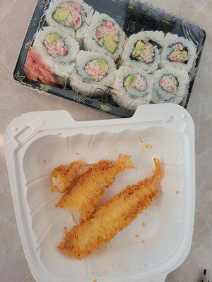 California Rolls and Shrimp Tempura