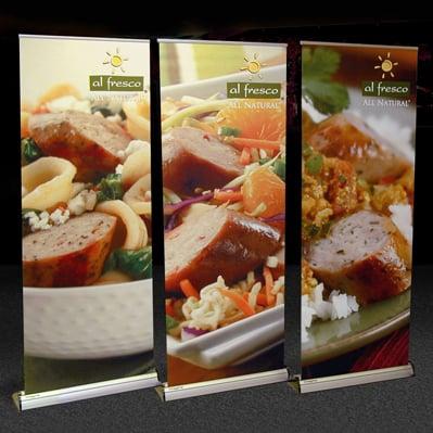 Retractable Banner Stands. Fabric, Vinyl and Photographics Banner Materials.